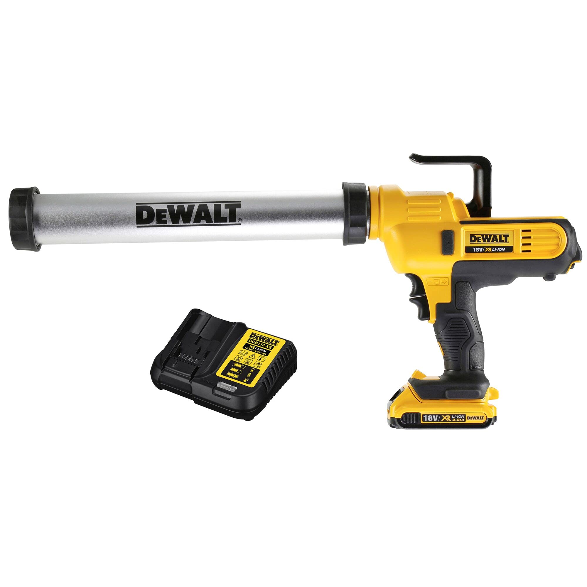 DEWALT DCE580N-XJ Caulk Gun Bare, 1 W, 18 V, Yellow/Black, 300-600 ml