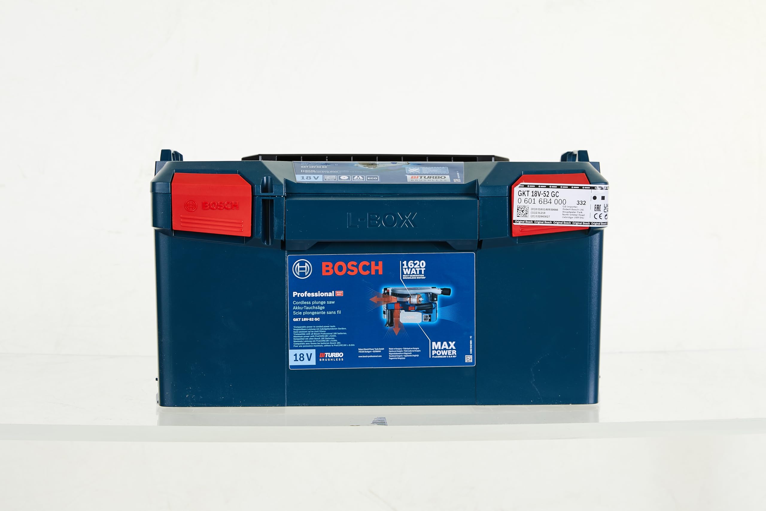 Bosch Professional BITURBO GKT 18V-52 GC Cordless Plunge Circular Saw (Adjustable Speed Levels, incl. connectivity Module, excl. Batteries and Charger, in L-BOXX 238)