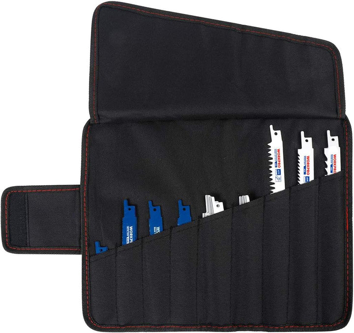 WORKPRO 32-Piece Reciprocating Sabre Saw Blades Set for Wood & Metal, with Organizer Pouch, Fits Bosch, Dewalt, Makita, etc.