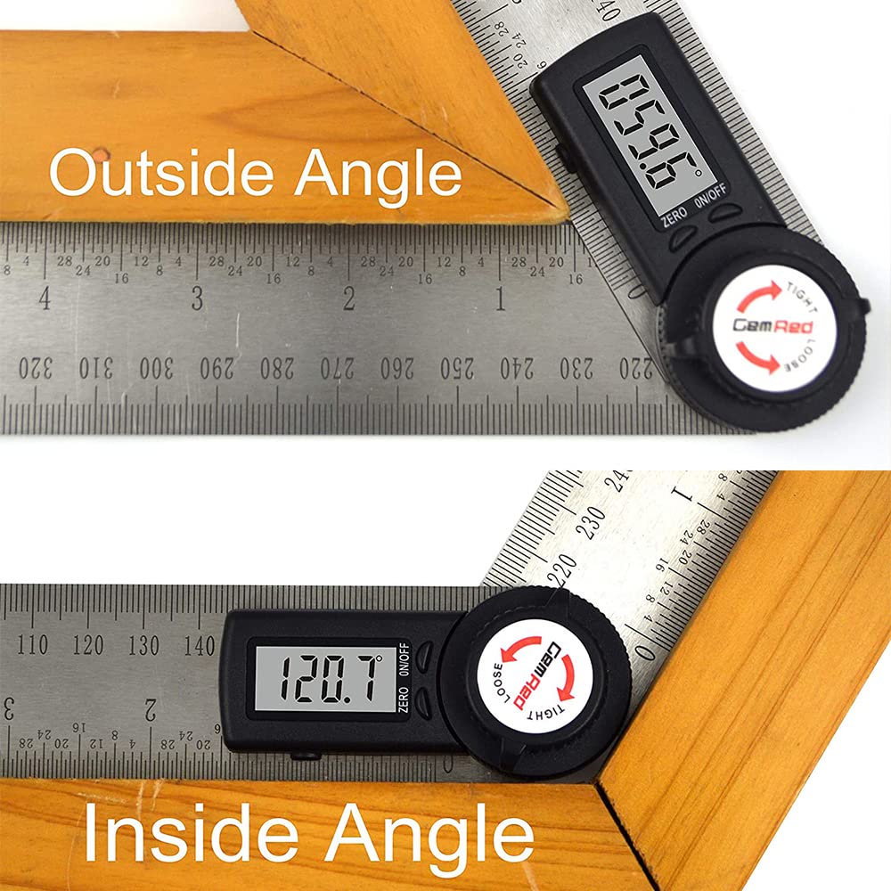 GemRed  Digital Angle Ruler Protractor (Stainless steel (black button))