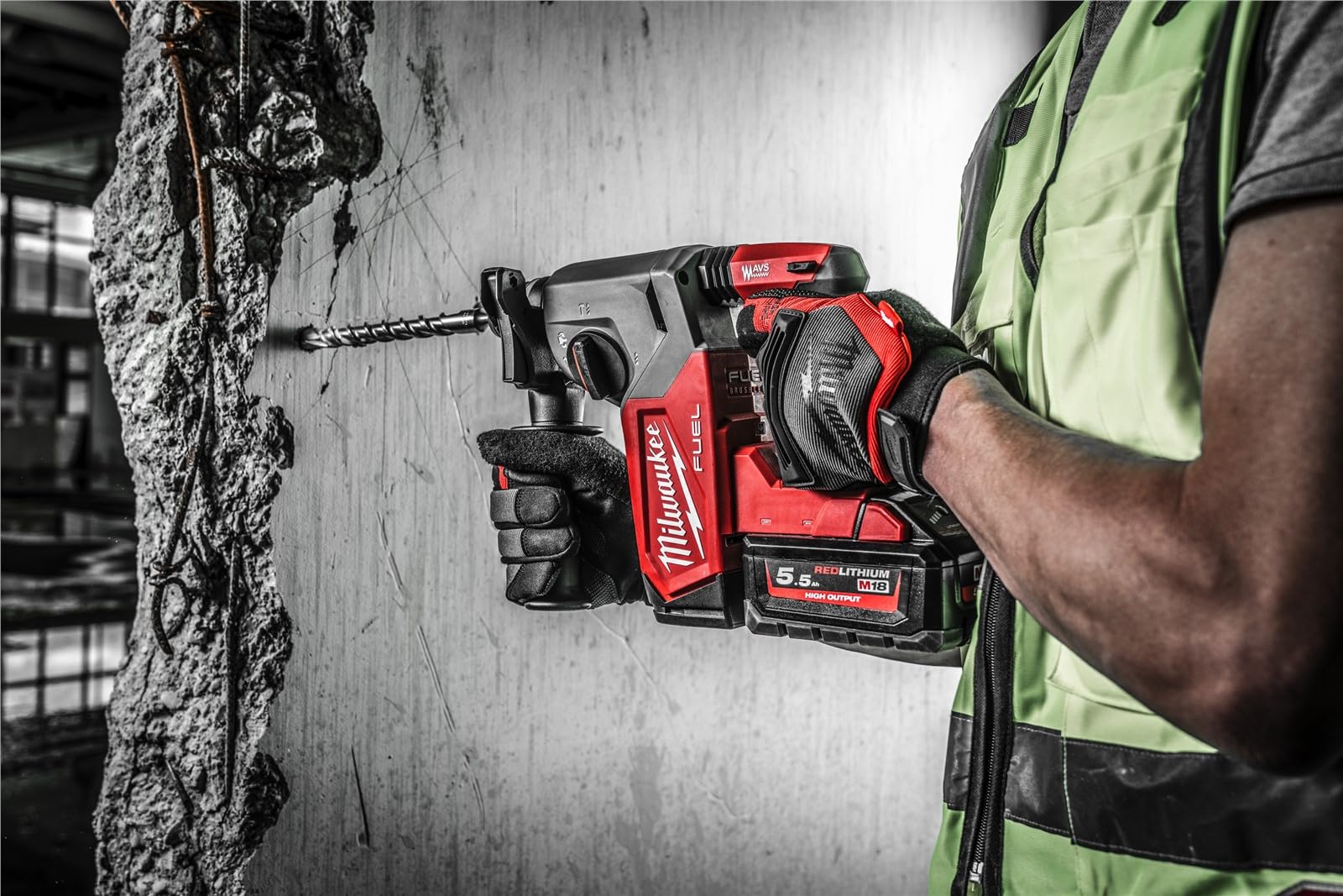 Milwaukee M18FH-0 M18 Fuel SDS Plus Rotary Hammer, 26 mm, Red Black