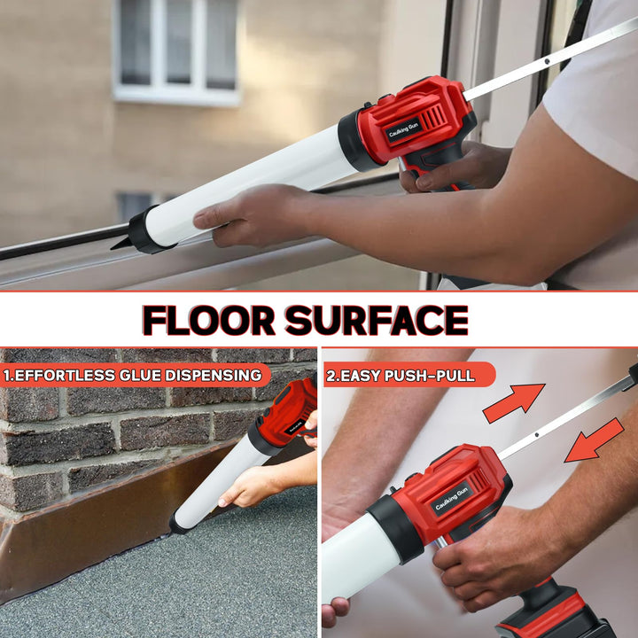 Cordless Caulk Gun Sausage Cartridge for Milwaukee 18V Battery,Dripless Caulking gun 20oz/600ml,Anti-Dripping,4 Adjustable Speeds,Powerful Electric Caulking Gun Tools,for Filling,Sealing(No Battery)