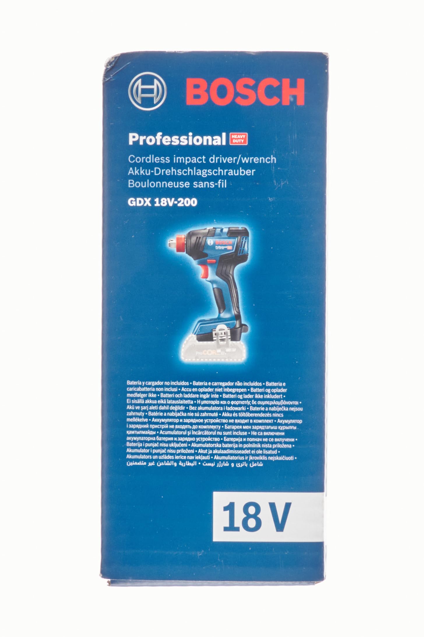 Bosch Professional 18V System Cordless Impact Driver GDX 18V-200 (max. Torque of 200 Nm, excluding Rechargeable Batteries and Charger, in Carton)