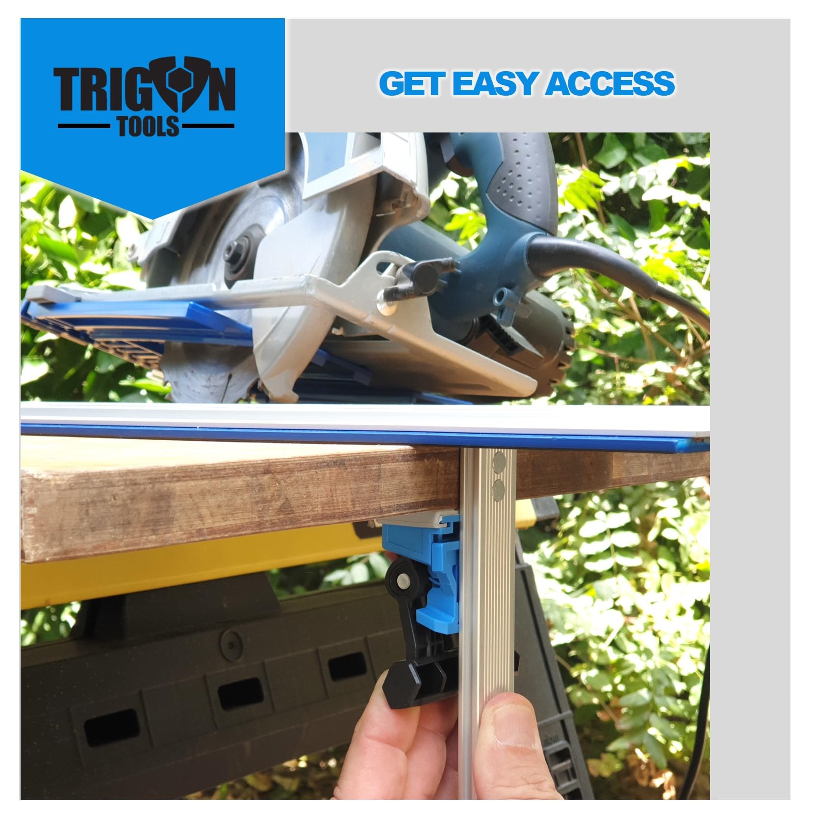 Quick Release Track Saw Clamp, Clamps for Circular Saw Guide Rail System, Track Clamps for - Plunge Saw, Track Saw Guide, Tracksaw Track Extension, Woodworking Track Clamps, Tracksaw Accessories | 2PK