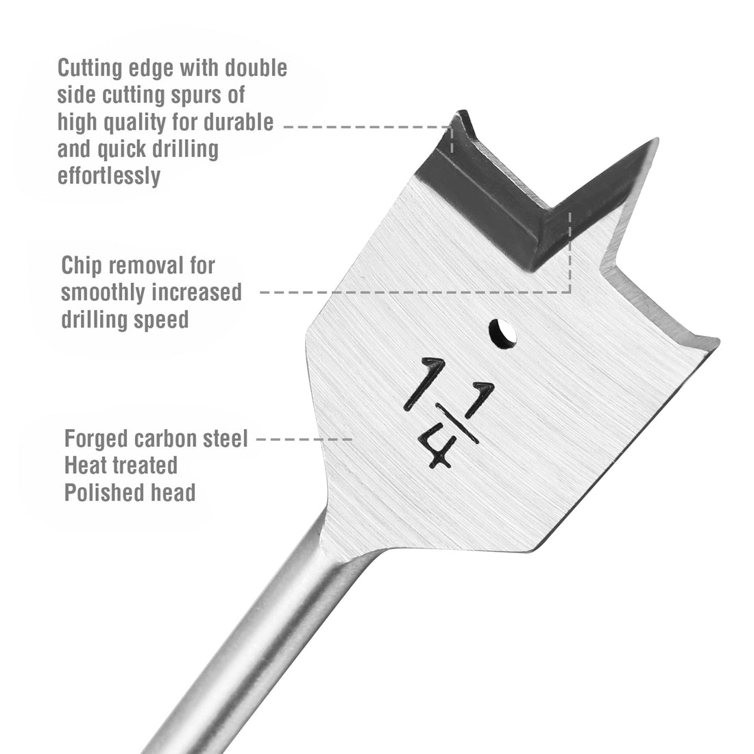 WORKPRO 13-Piece Spade Drill Bit Set in SAE, Paddle Flat Bits for Woodworking,Nylon Storage Pouch Included