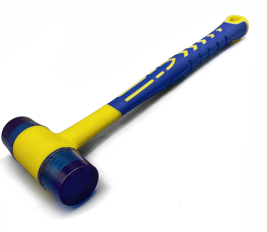 Rubber Mallet Hammer,KAIHAOWIN 30mm Rubber Mallet Rubber Hammer Small Rubber Mallet Double-Faced Soft Hammer with Ergonomic Shaped Anti-Shock/Slip Handle for Jewelry Leather Crafts Woodworking Camping
