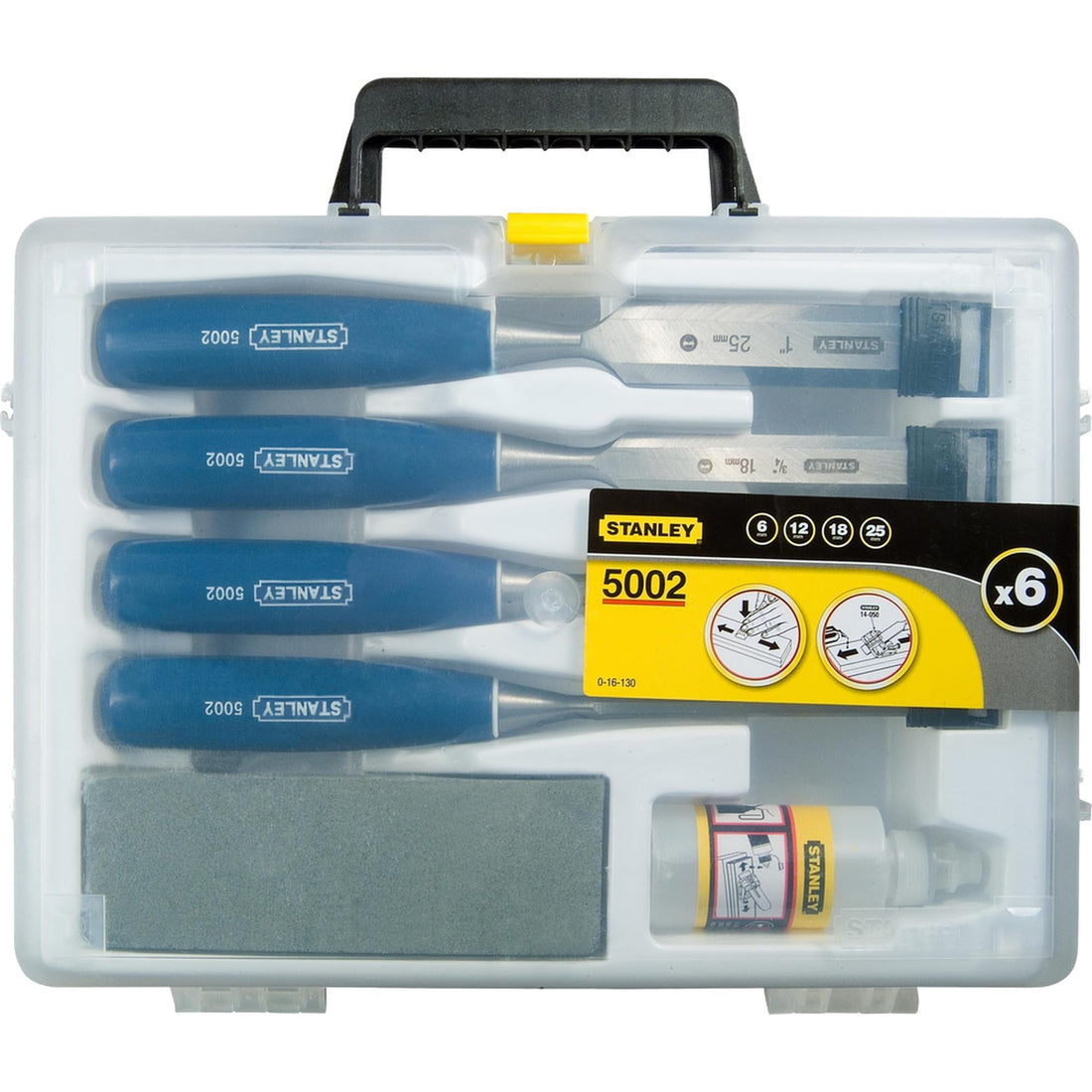 Stanley 5002 Series Chisel Set with Oil and Stone