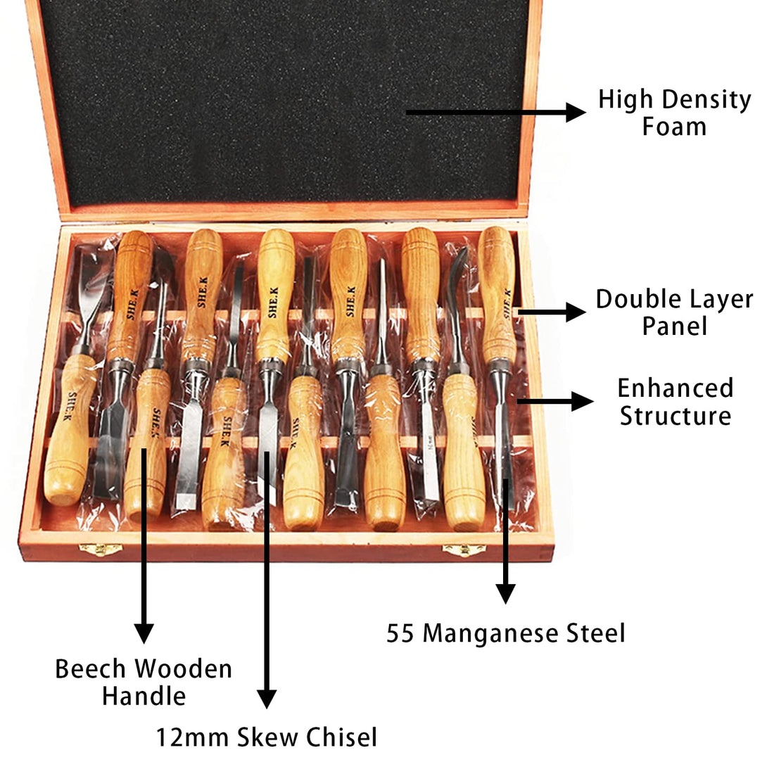 Nisorpa 12pcs Wood Carving Chisel Tool Set