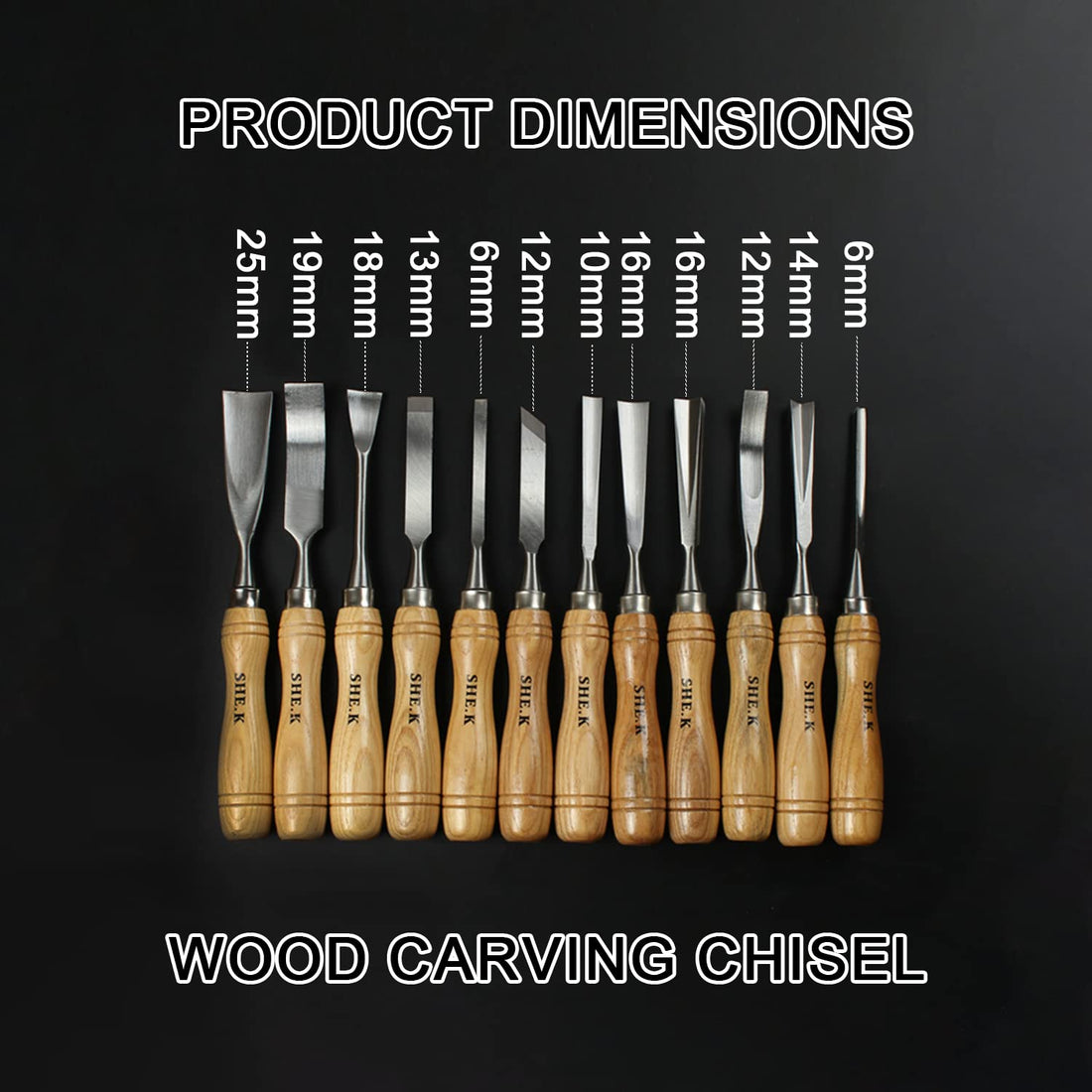 Nisorpa 12pcs Wood Carving Chisel Tool Set