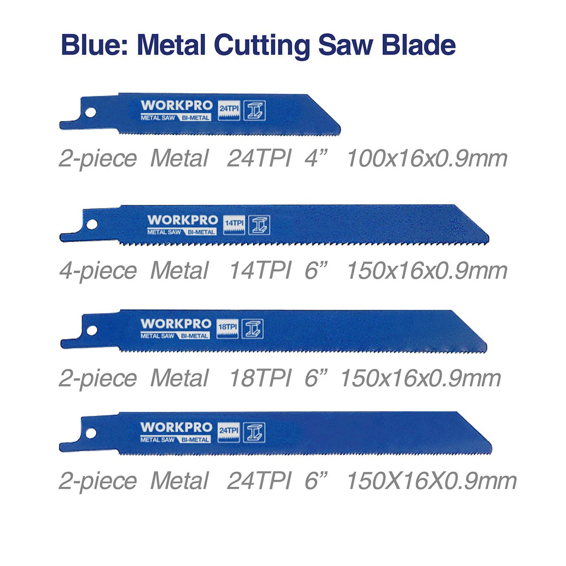 WORKPRO 32-Piece Reciprocating Sabre Saw Blades Set for Wood & Metal, with Organizer Pouch, Fits Bosch, Dewalt, Makita, etc.