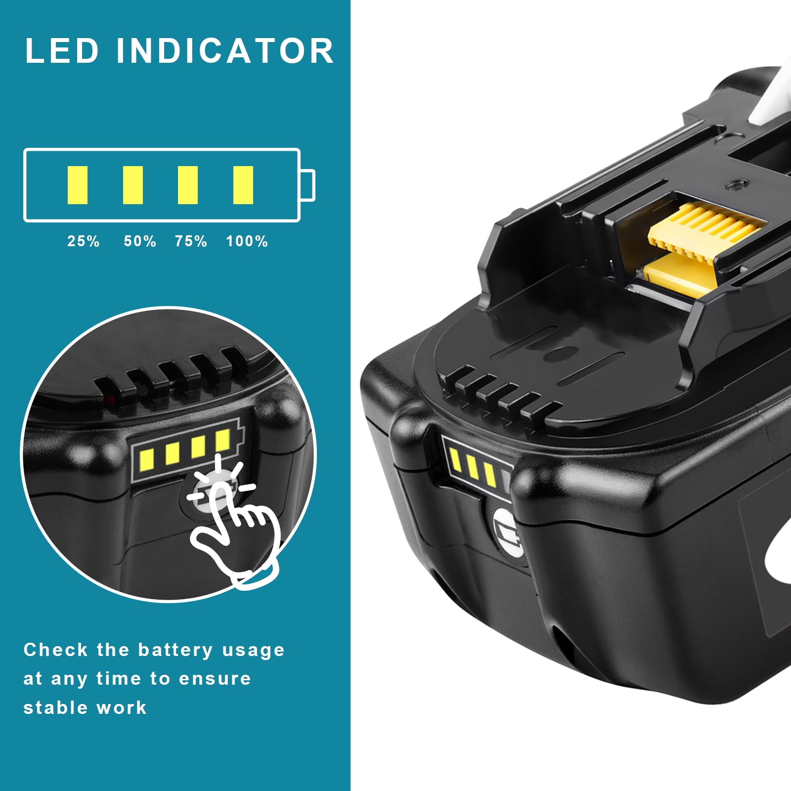 2Pack  Replacement Battery Compatible with Makita
