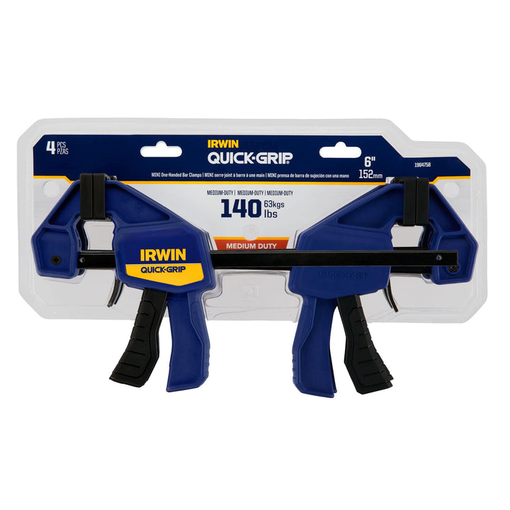 IRWINQUICK-GRIPOne-Handed Mini Bar Clamp 4 Pack, 6", 1964758