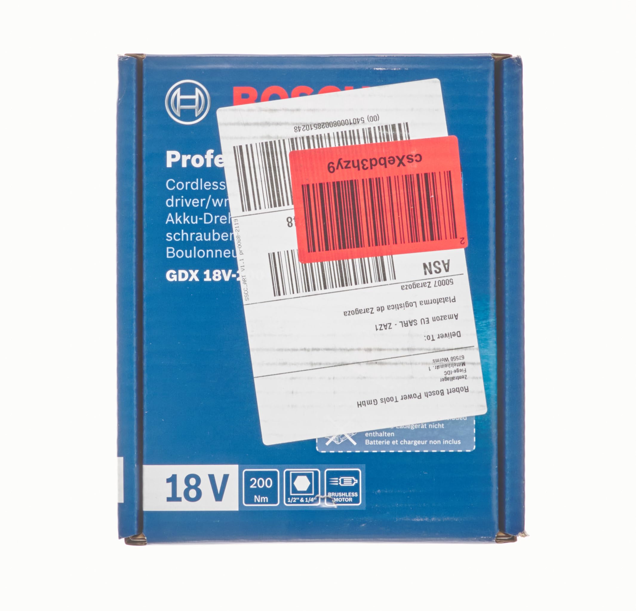 Bosch Professional 18V System Cordless Impact Driver GDX 18V-200 (max. Torque of 200 Nm, excluding Rechargeable Batteries and Charger, in Carton)