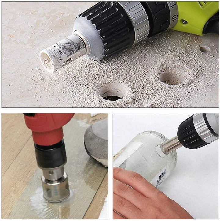 Diamond Drill Bit Set Hole, 15PCS Hole Saw Set for Glass, Marble, Granite Stone