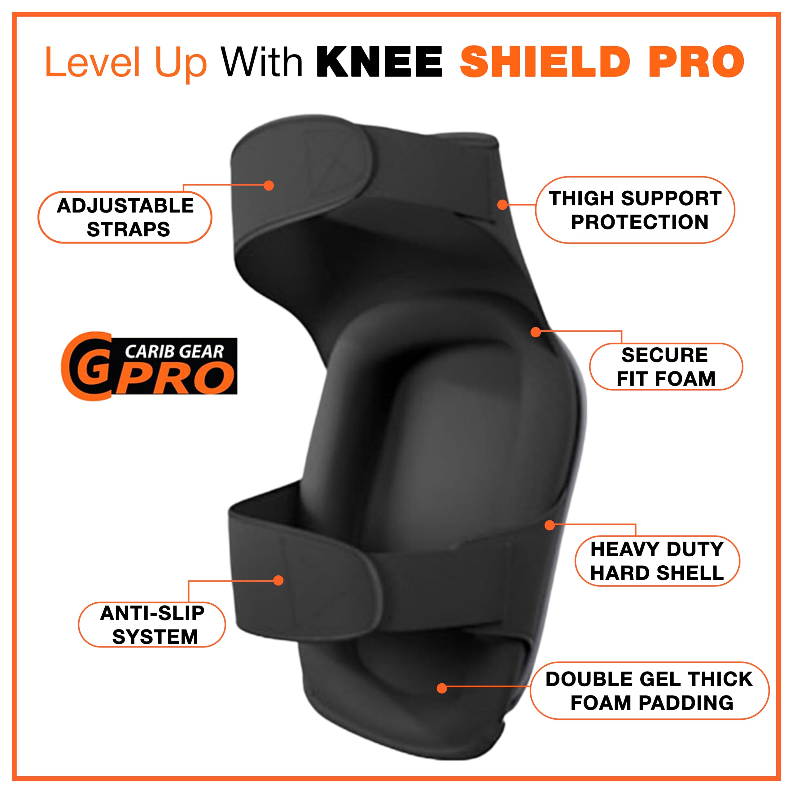 Knee Pads For Work- Heavy Duty Pad Design For Construction, Tiling, Gardening, Floor - Extra Gel and Cushion Support long kneeling - Anti-Slip Stretchable Thigh Straps Bonus: Safety Glasses & Gloves