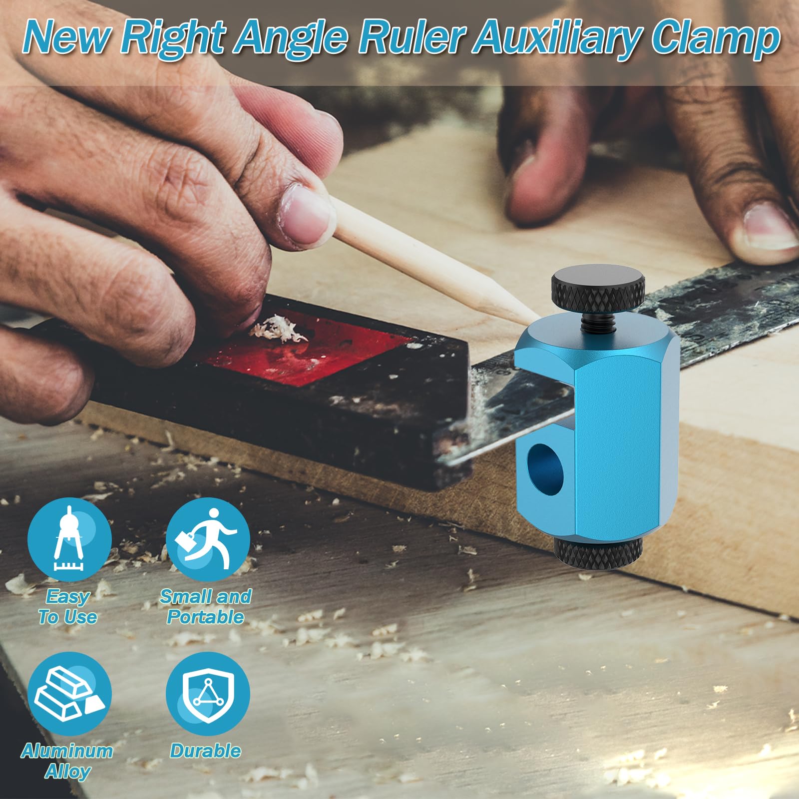 2Pcs Stair Gauge Aluminum Alloy Rafter Stair Layout Framing Jig Portable Framing Square Attachment Jig Sturdy Square Auxiliary Clamp Stair Gauge for Home Office Stair Fulasun