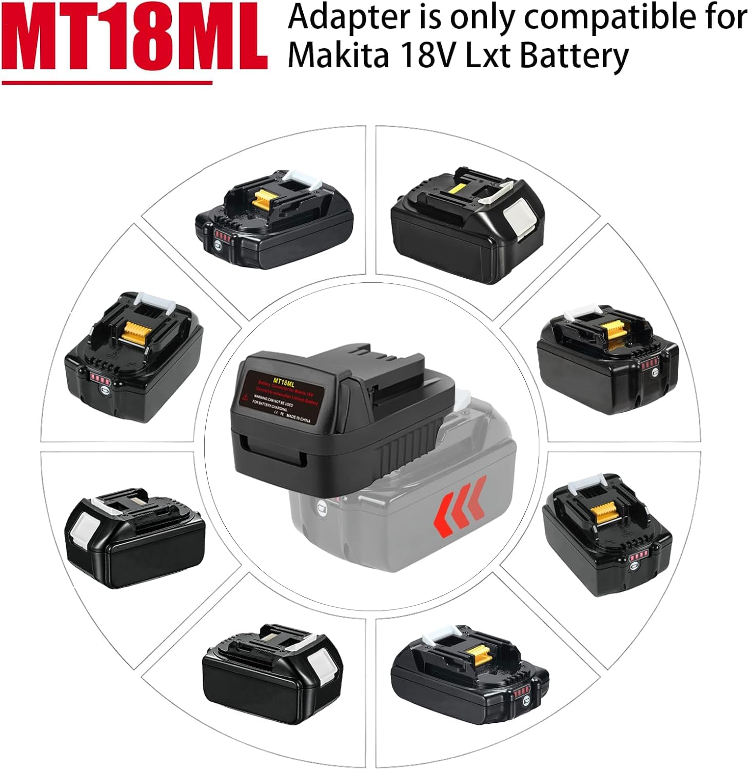 MT18ML Battery Adapter Compatible for Makita 18V Lithium-ion Battery Convert to Milwaukee M18 18V Lithium-ion Battery Compatible for Milwaukee 18V Cordless Power Tools