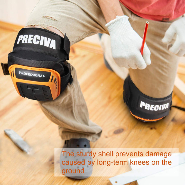 Knee Pads for Work, Preciva Construction Gel Knee Pads Tools, Heavy Duty Comfortable Anti-slip Foam Knee Pads for Cleaning Flooring and Garden, Strong Durable Straps, 1 Pair for Men, Women