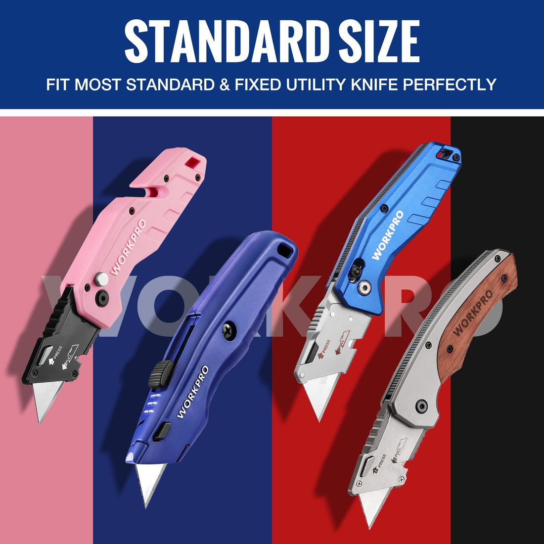 WORKPRO 100-pack SK5 Steel Utility Knife Blades with Dispenser