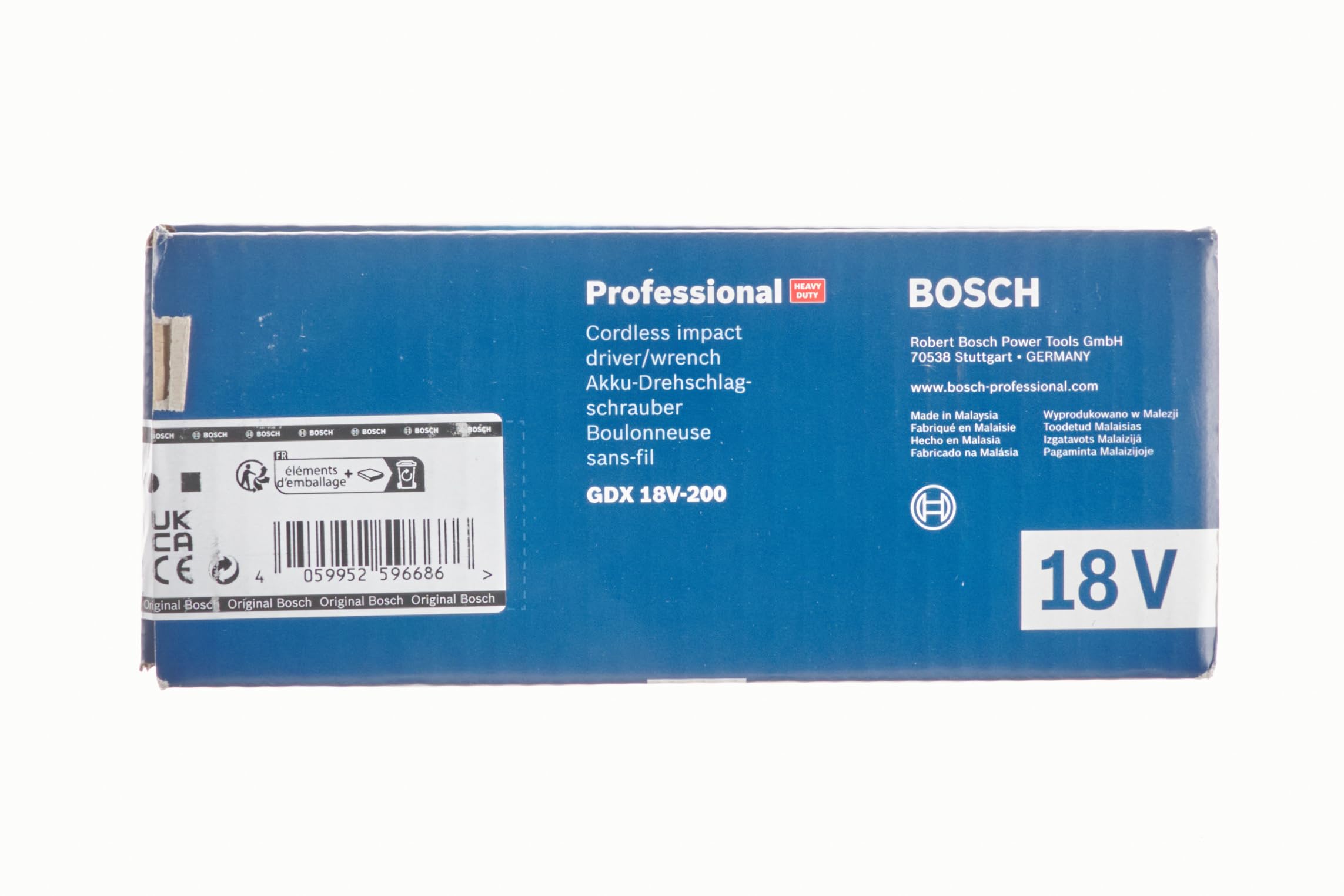 Bosch Professional 18V System Cordless Impact Driver GDX 18V-200 (max. Torque of 200 Nm, excluding Rechargeable Batteries and Charger, in Carton)
