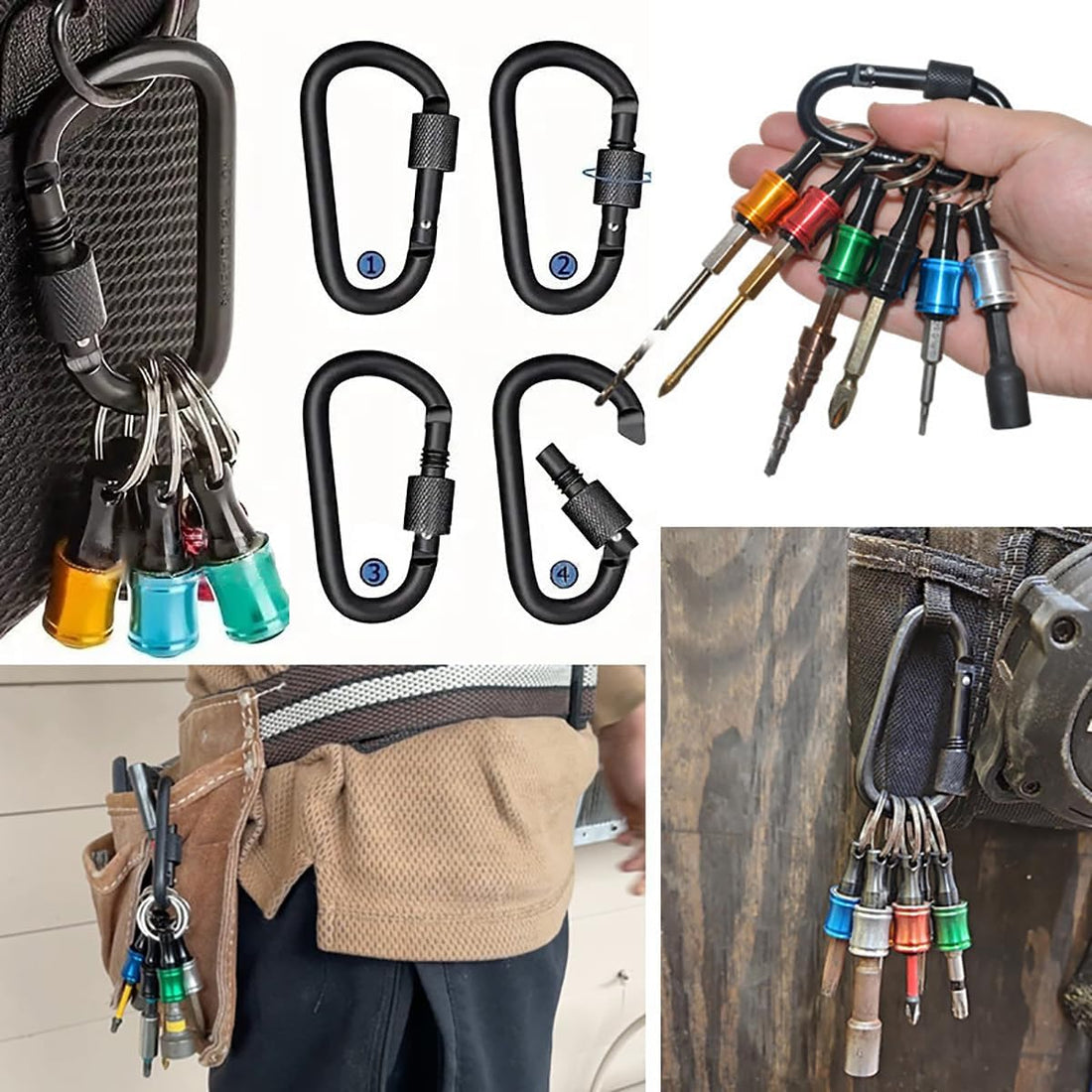 12 pcs crewdriver Bits Holders,1/4 Inch Hex Shank Handy Keychain Extension Bar Quick Release Drill Screw Socket Bit Holder for Impact Driver Drill Bit