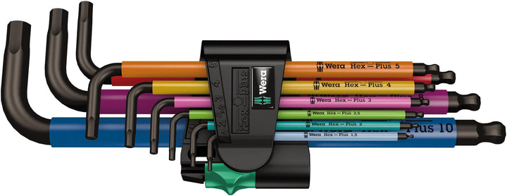 Wera Hex-Plus Multicolor 1 Hex-Plus Black Laser Metric 1 L-Key Set 9 Pieces