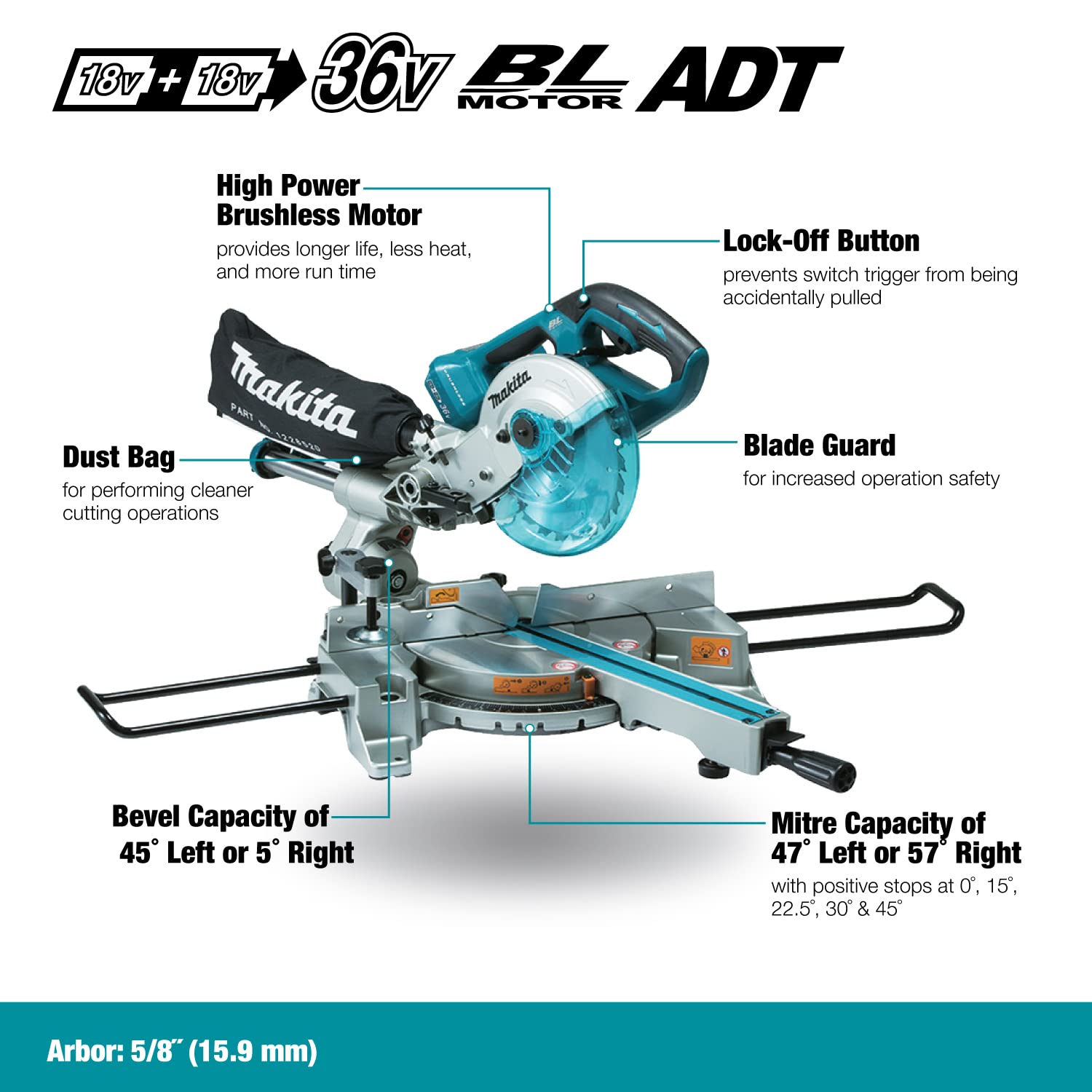 Makita DLS714Z Cordless Compound Mitre Saw