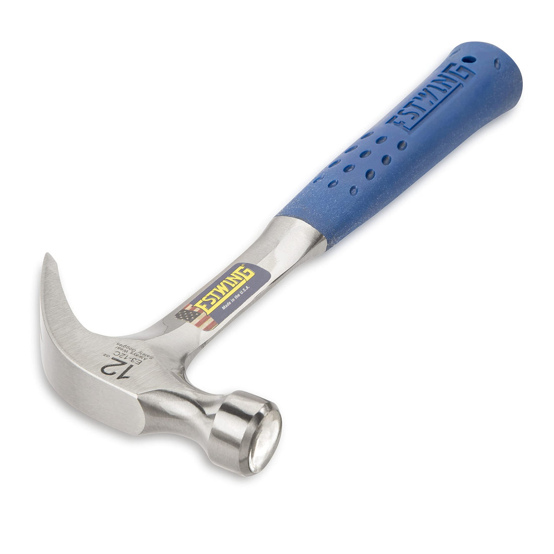Estwing 12oz Curved Claw Hammer with Blue Vinyl Grip