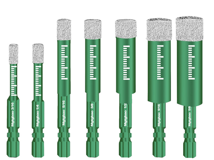 Mgtgbao Green 7PCS Dry Diamond Drill Bits Set