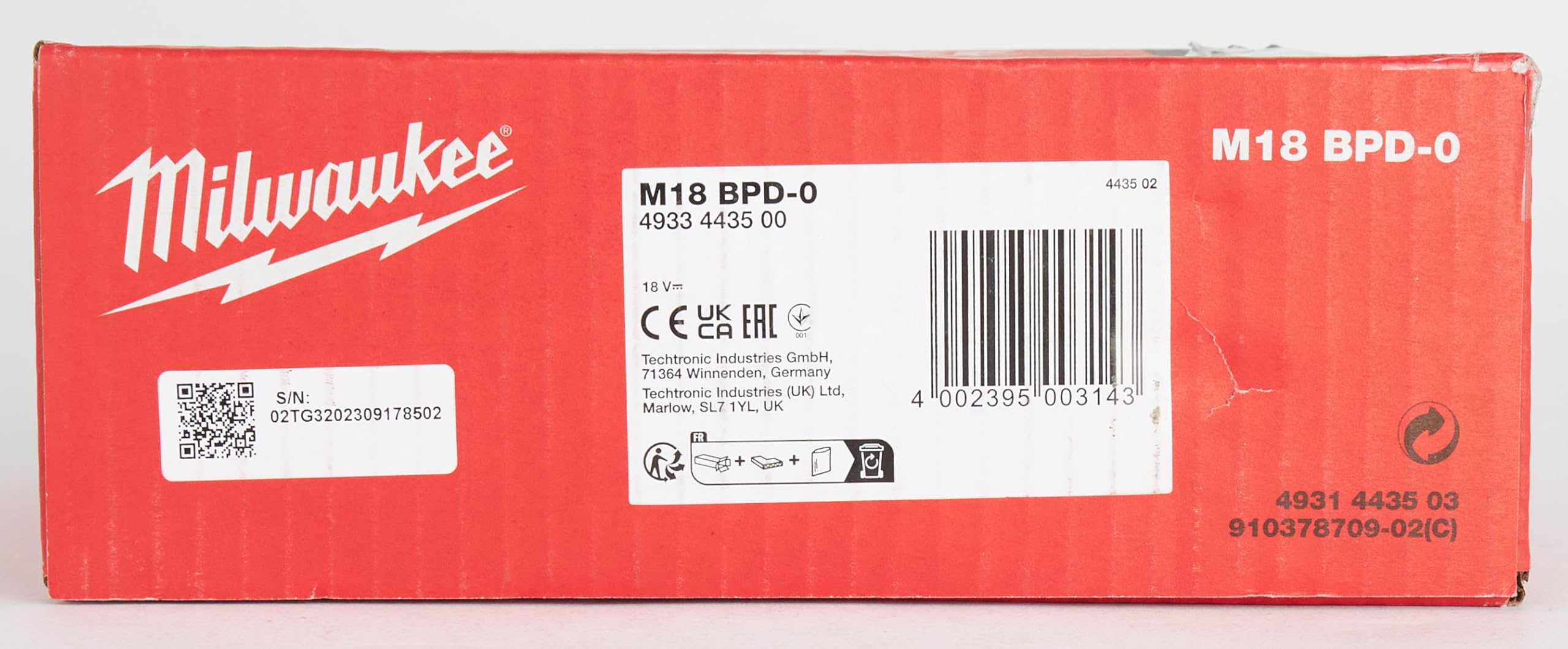 Milwaukee M18 BLPD2 18V Li-Ion M18 Heavy Duty Hammer Combi Drill - Body Only, Red