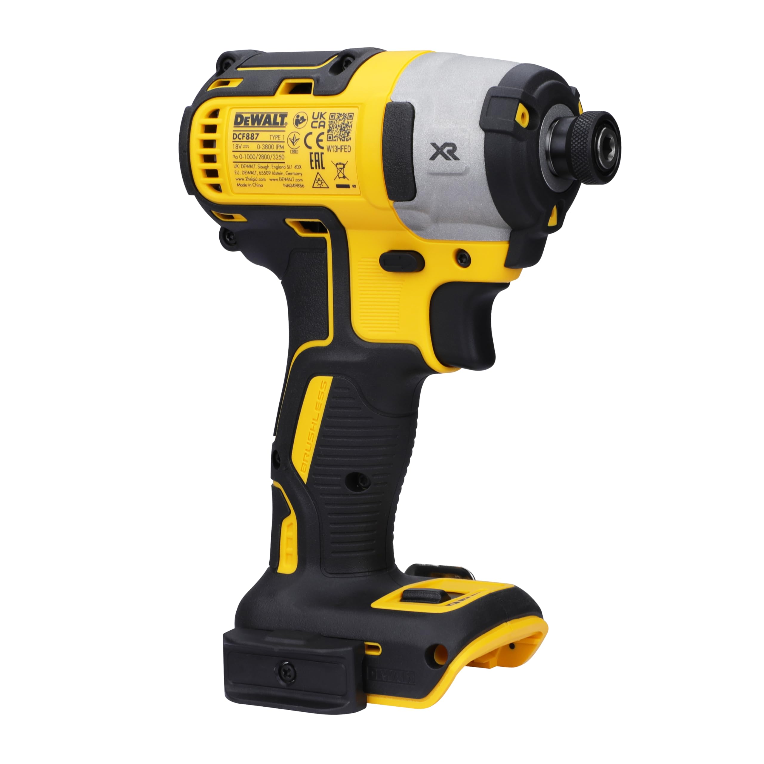 DEWALT DCF887N XR 18V 3 Speed BL Impact Driver Naked-Body ONLY, 18 W, 18 V, Multi, Bare Unit