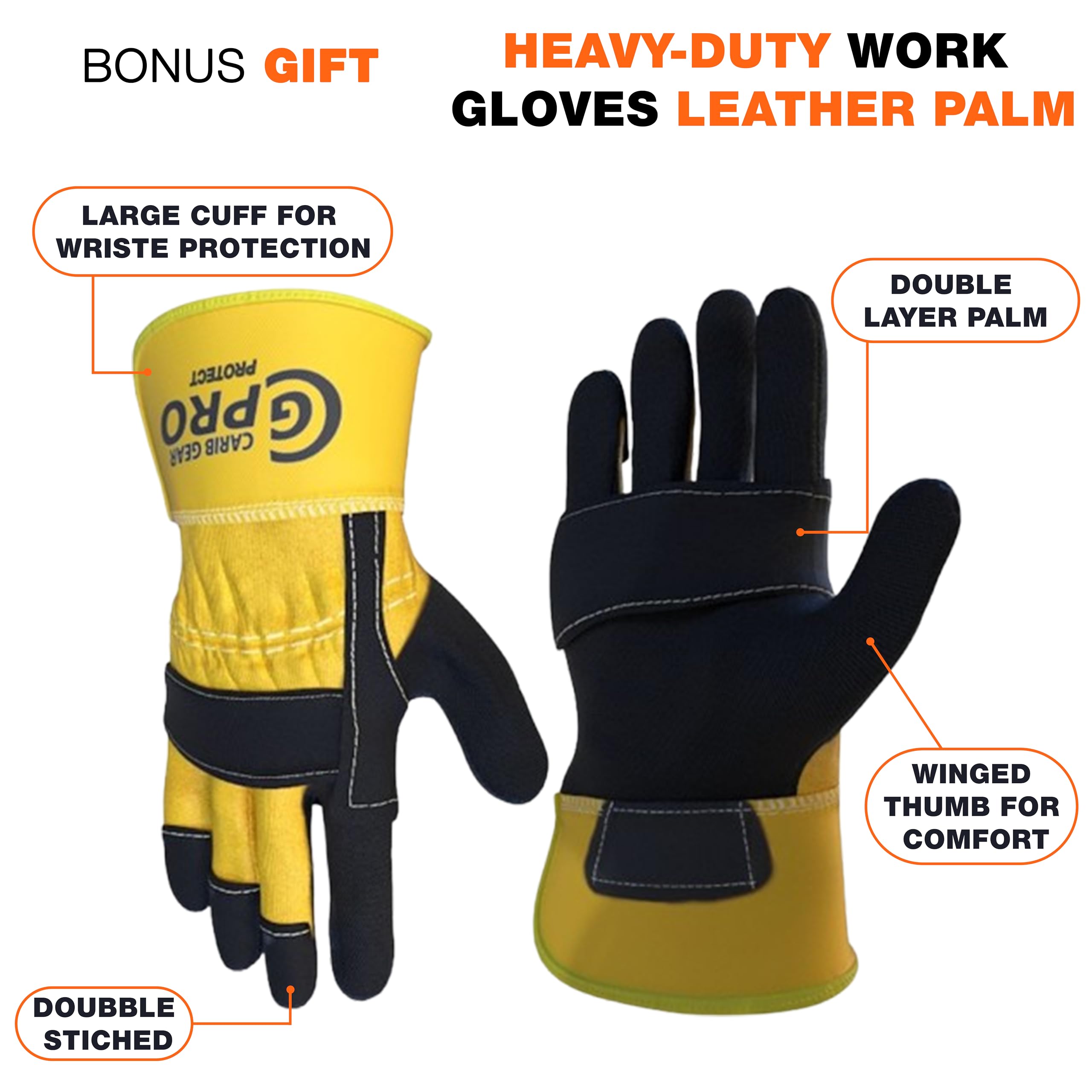 Knee Pads For Work- Heavy Duty Pad Design For Construction, Tiling, Gardening, Floor - Extra Gel and Cushion Support long kneeling - Anti-Slip Stretchable Thigh Straps Bonus: Safety Glasses & Gloves