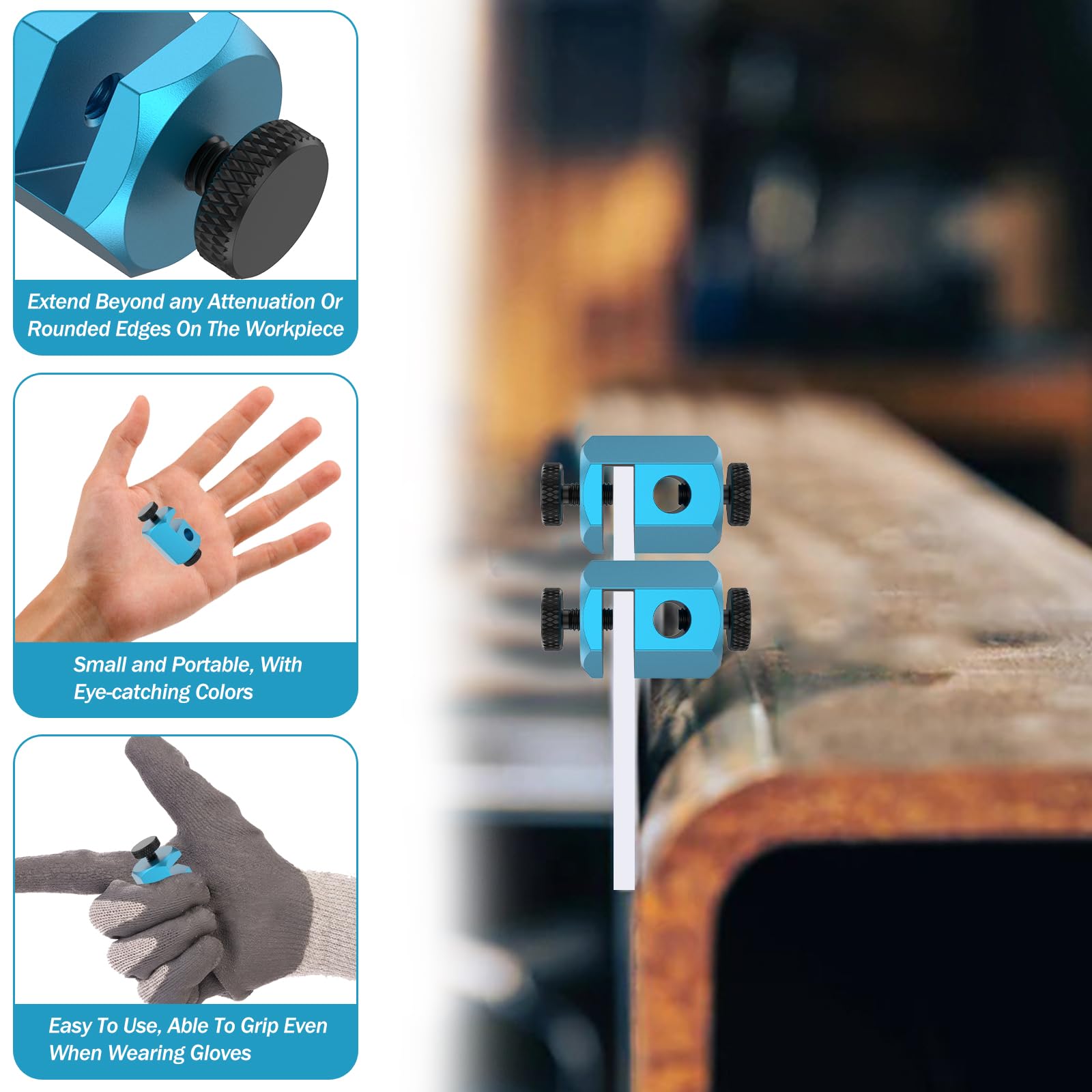 2Pcs Stair Gauge Aluminum Alloy Rafter Stair Layout Framing Jig Portable Framing Square Attachment Jig Sturdy Square Auxiliary Clamp Stair Gauge for Home Office Stair Fulasun