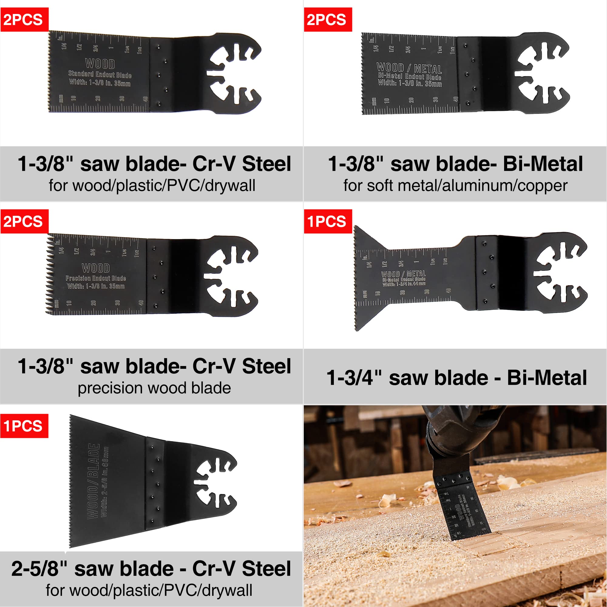 25-piece Oscillating Multitool Accessories Saw Plunge Blades