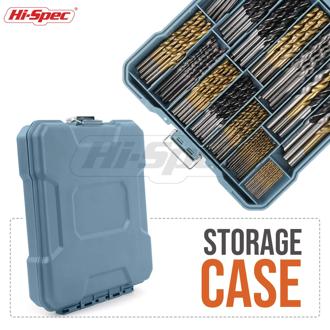 Hi-Spec 130pc Mixed Multi Drill Bit Set. 1 to 10mm HSS Titanium Coated, Masonry & Brad Point Steel Bits for Metal, Woods, Plastics, Brick and Concrete. Complete in a Box Case