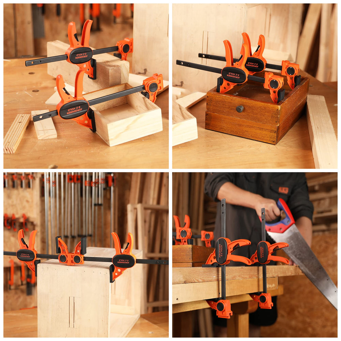 Jorgensen 6" Spreader/Bar Clamp Set, 4-pack,One-Hand Light Duty