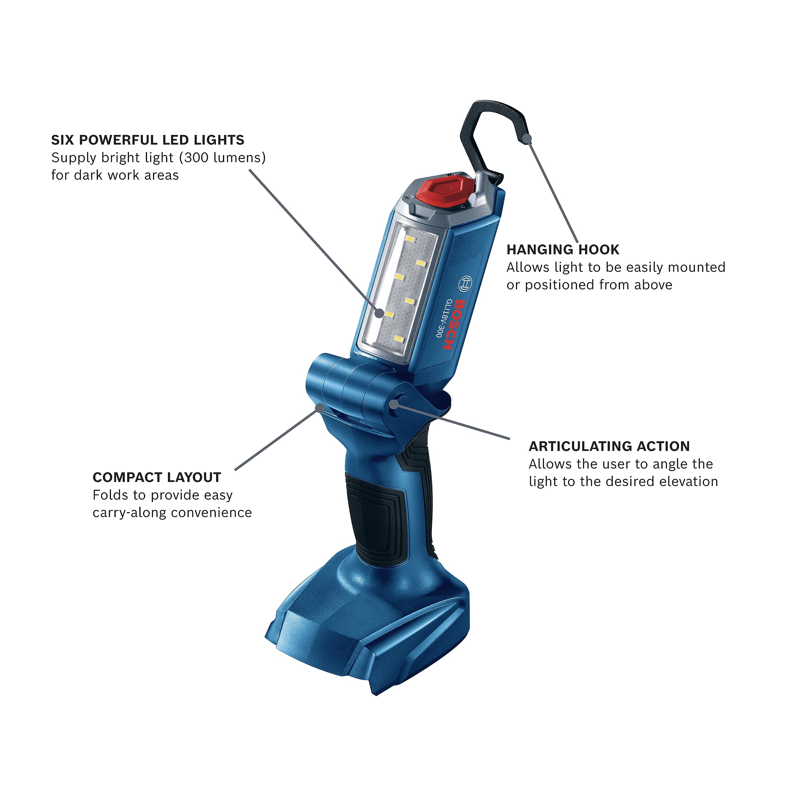 BOSCH GLI18V-300N 18V Lithium-Ion Articulating LED Worklight (Bare Tool)