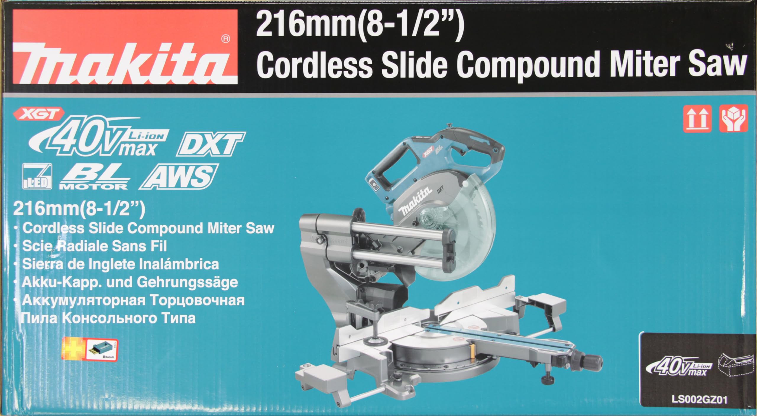 Makita LS002GZ01 40V Max Li-ion XGT Brushless 216mm Slide Compound Mitre Saw – Batteries and Chargers Not Included