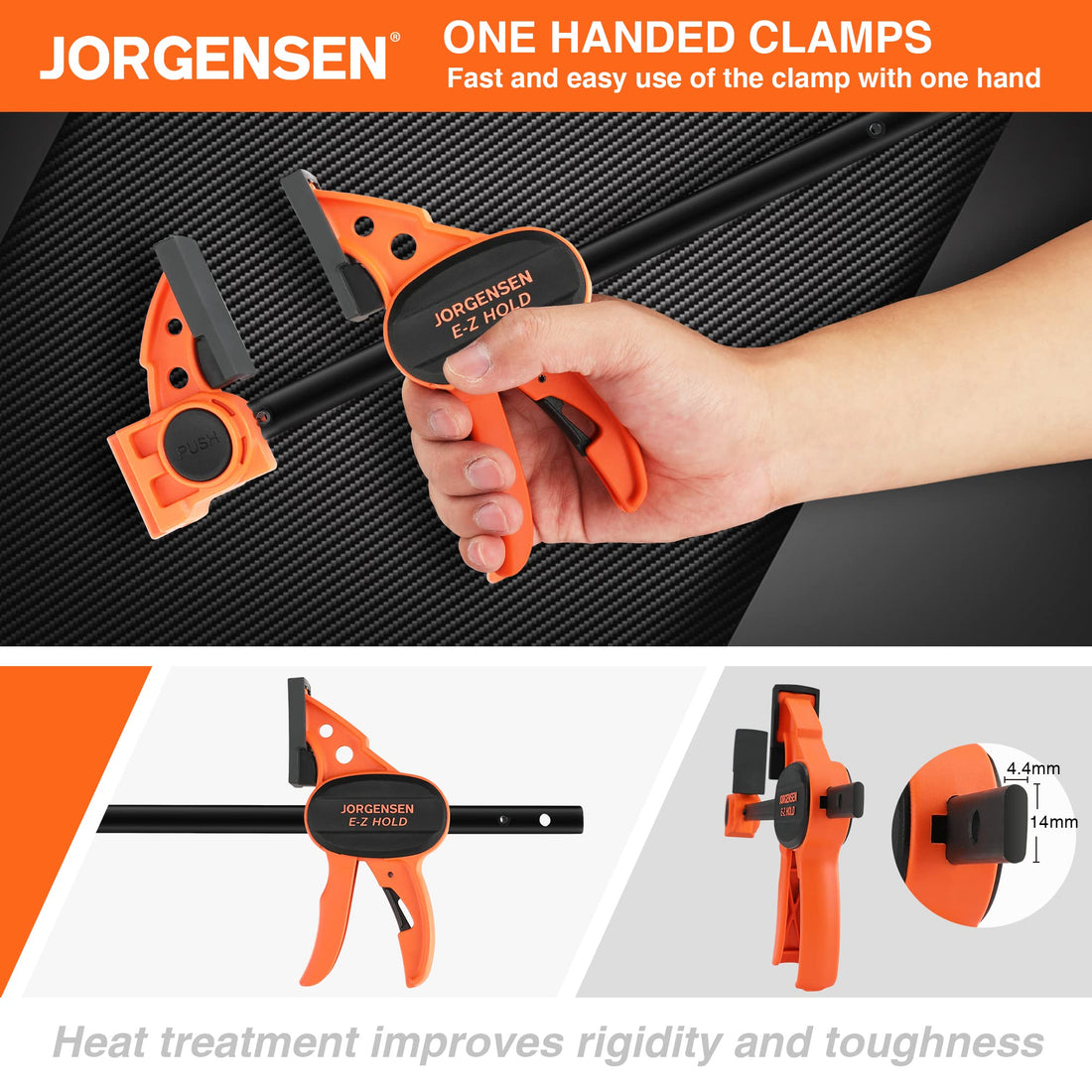 Jorgensen 6" Spreader/Bar Clamp Set, 4-pack,One-Hand Light Duty