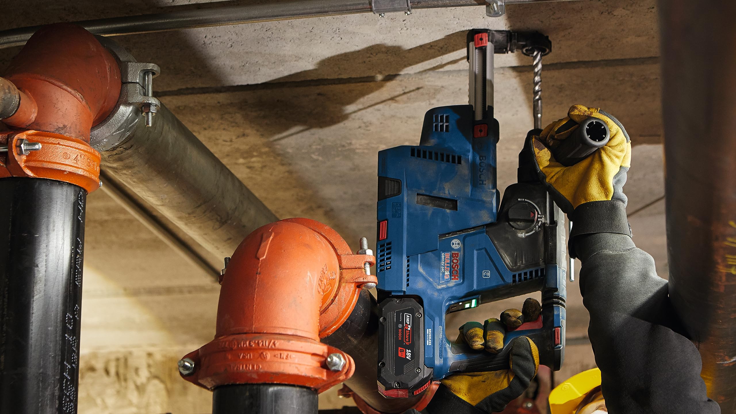 BOSCH GBH18V-24CN 18V Brushless Connected SDS-plus® Bulldog™ 1 In. Rotary Hammer (Bare Tool)