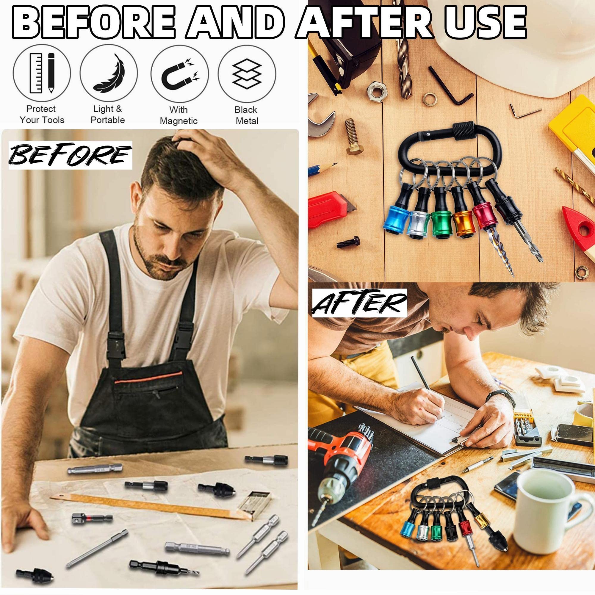 6Pcs Upgrade Bit Holder Keychain