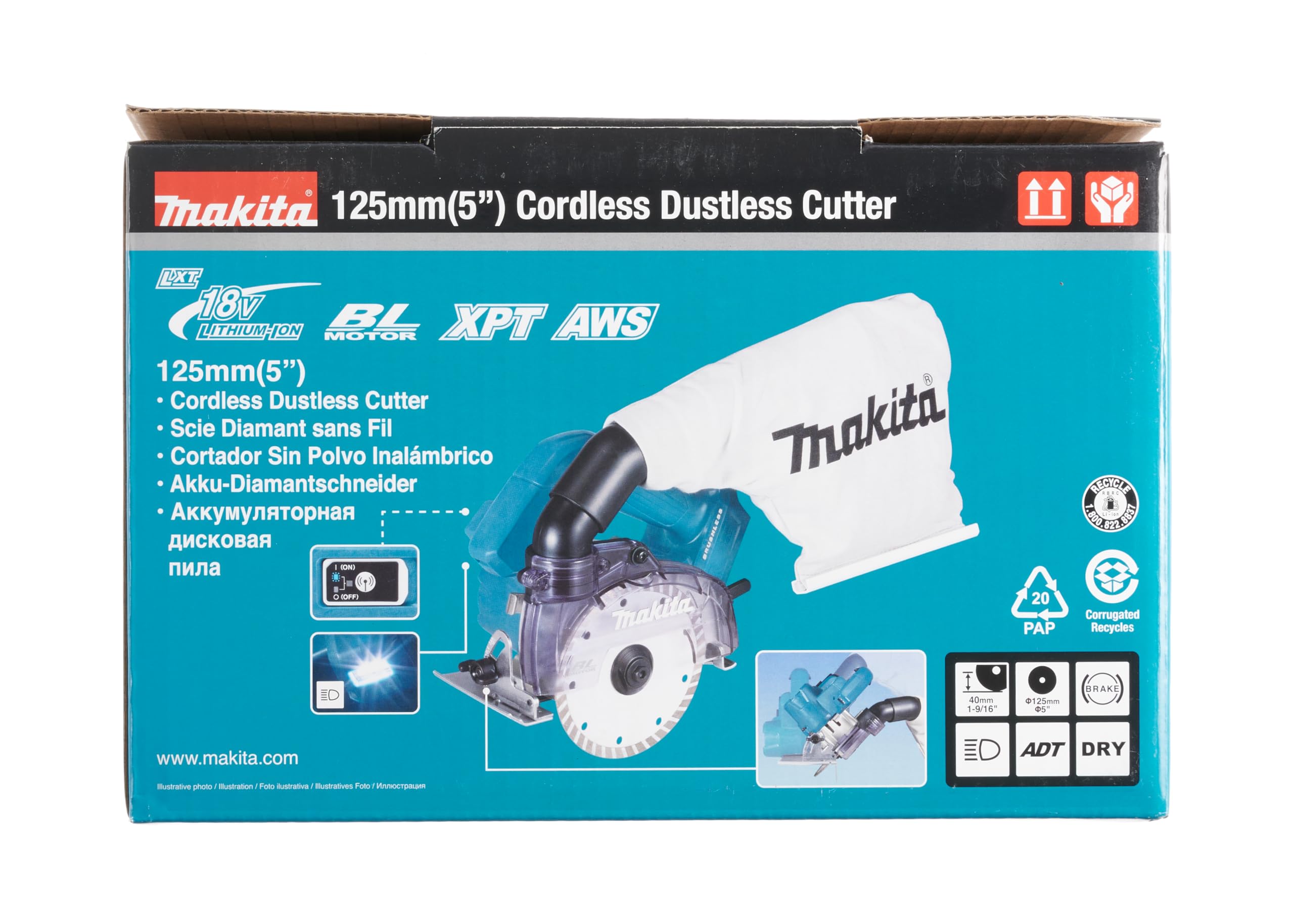 Makita DCC500Z 18V Li-ion LXT Brushless 125mm Disc Cutter – Batteries and Charger Not Included