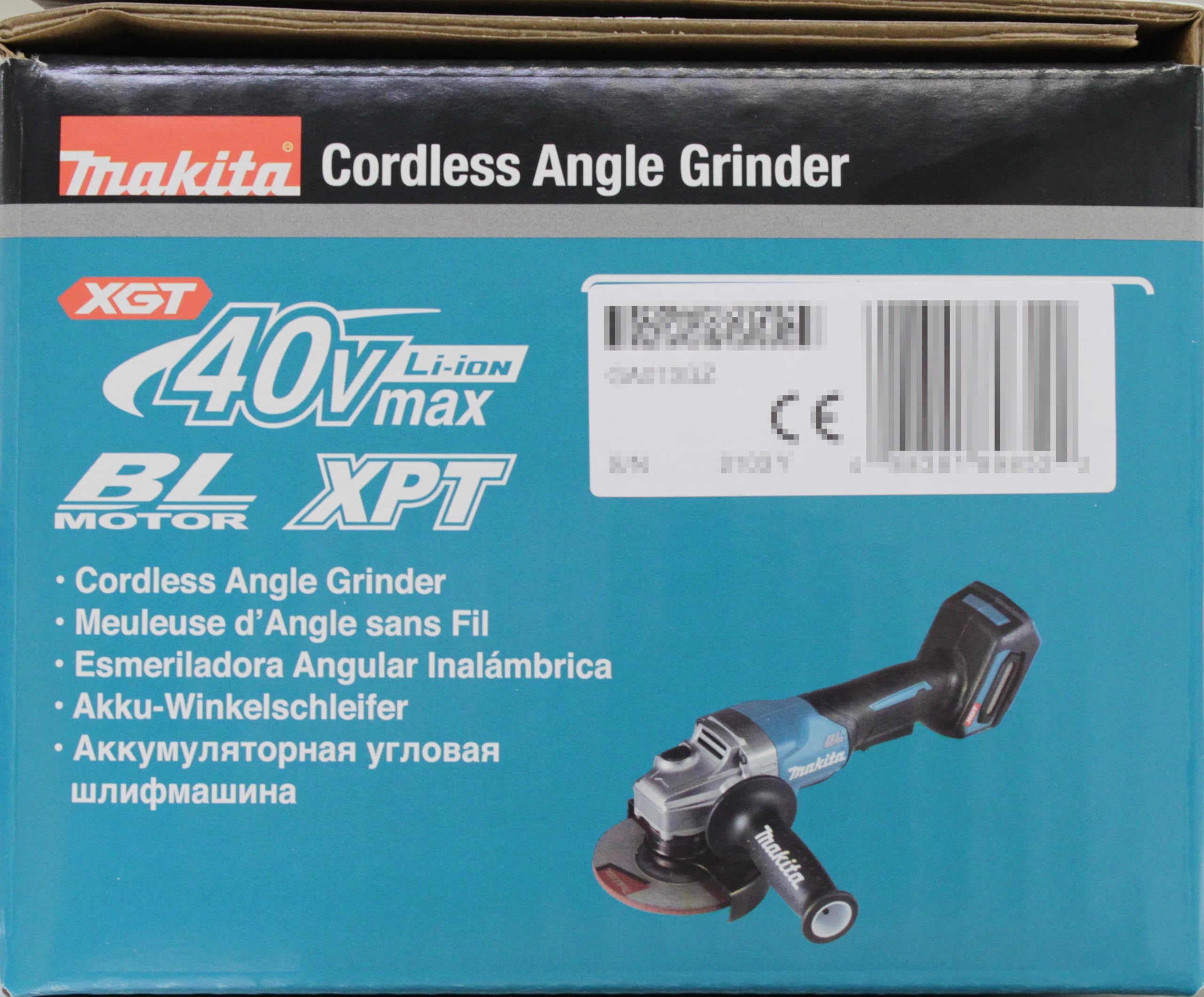 MAKITA 40V MAX XGT BRUSHLESS 125MM PADDLE SWITCH ANGLE GRINDER SKIN GA013GZ