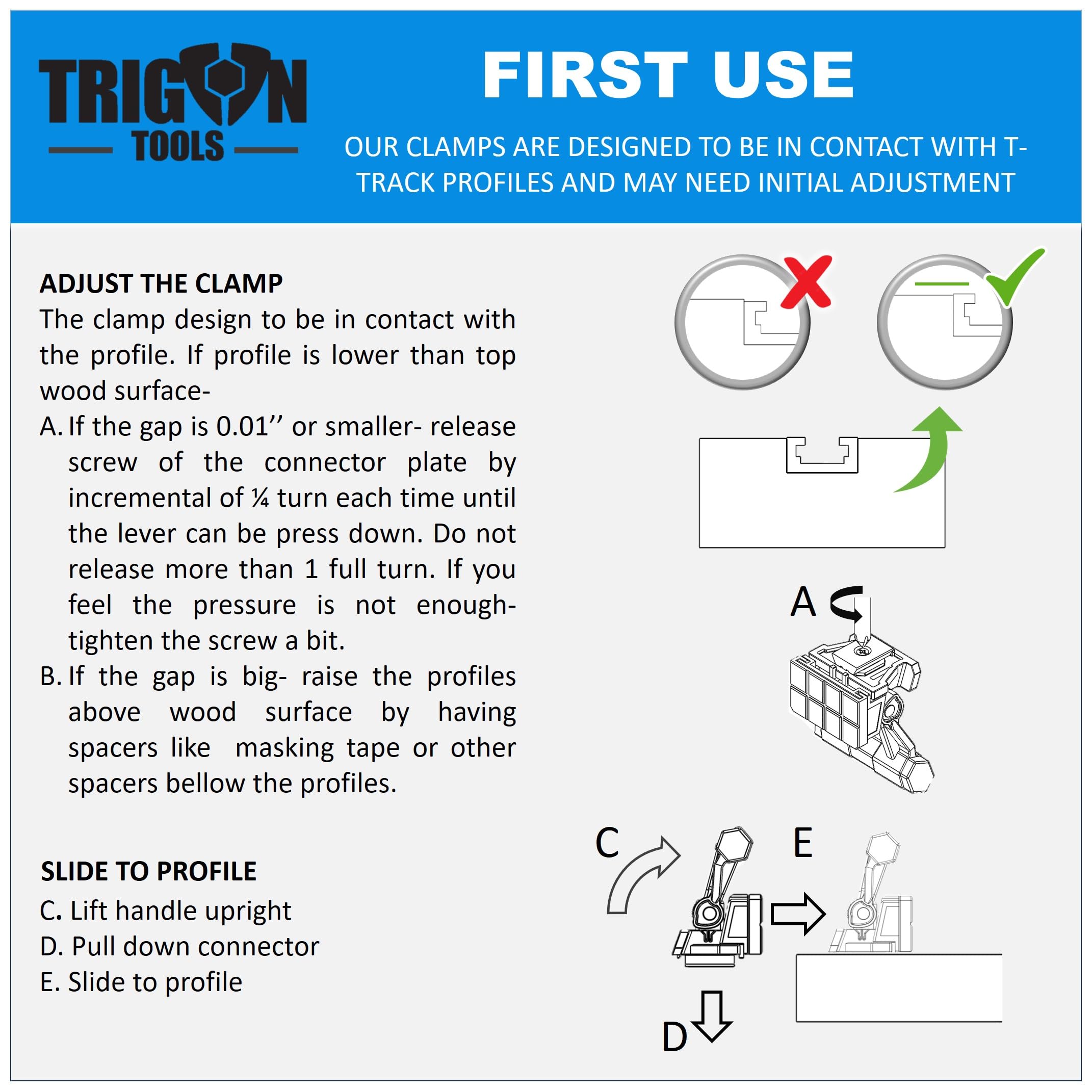 T-Track Clamp for woodworking