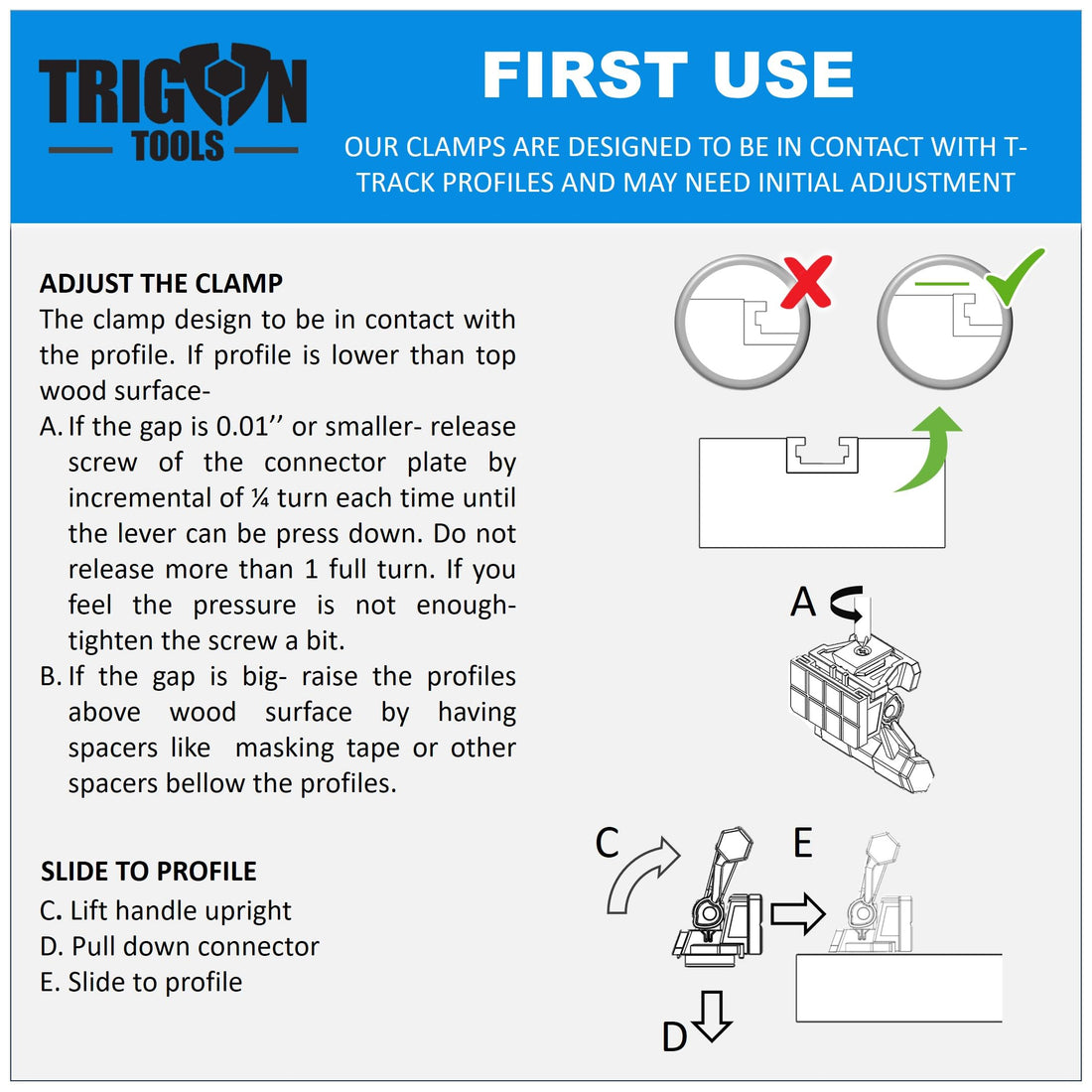 T-Track Clamp for woodworking
