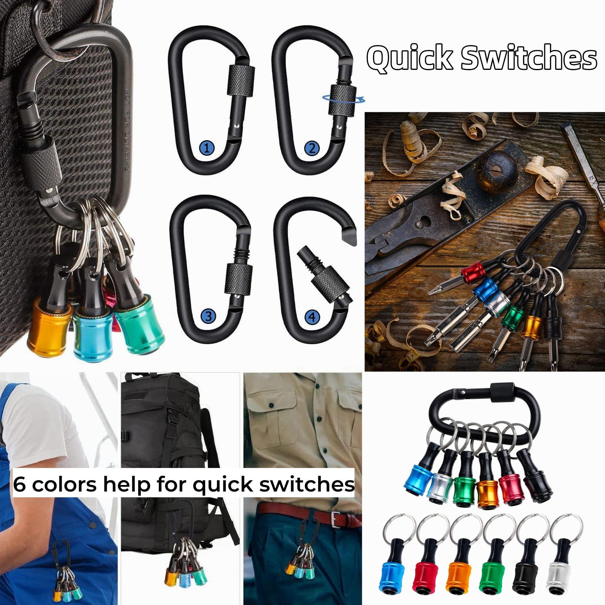 6Pcs Upgrade Bit Holder Keychain