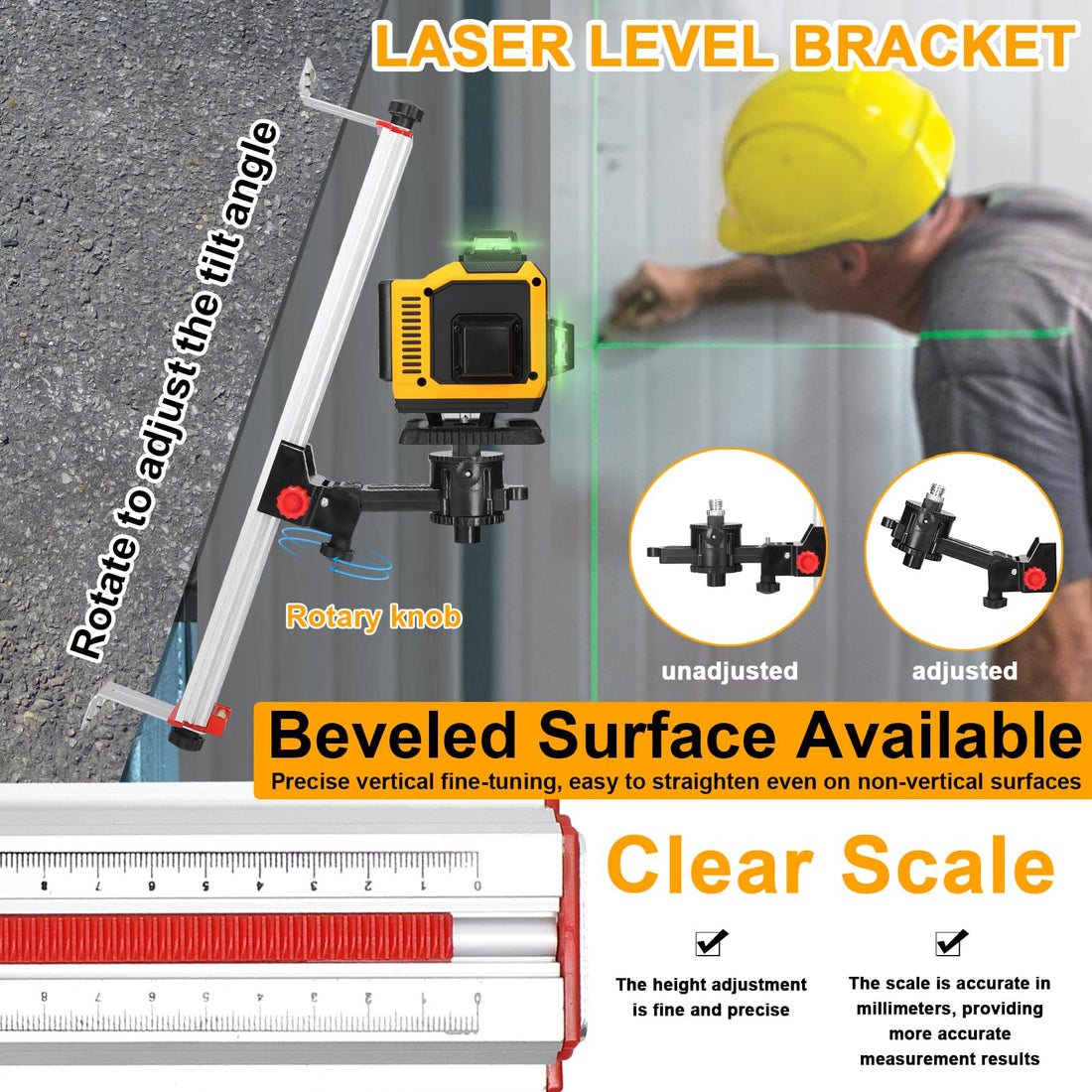 Stable Adjustable Laser Level Bracket