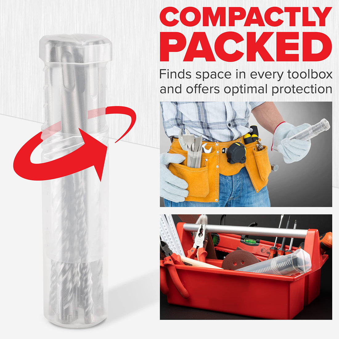 KSP-TEC® | Carbide - Cross Tipped SDS-Plus Rotary Hammer Drill and Chisle Bit Set