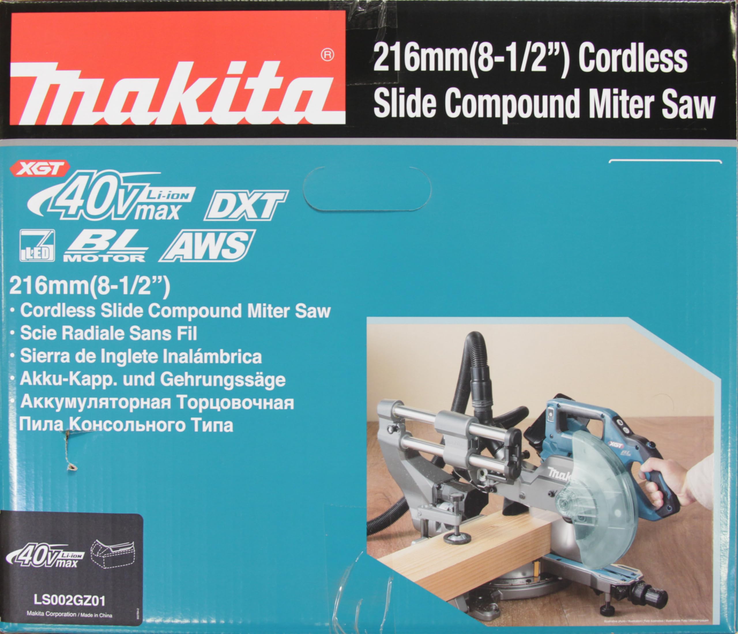 Makita LS002GZ01 40V Max Li-ion XGT Brushless 216mm Slide Compound Mitre Saw – Batteries and Chargers Not Included