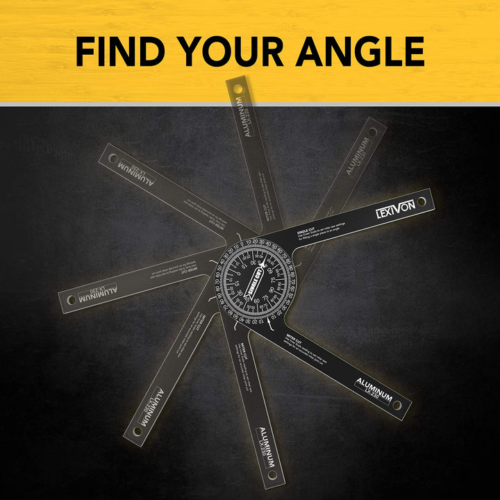 LEXIVON Aluminum Miter Saw Protractor | 7-Inch Rust Proof Angle Finder